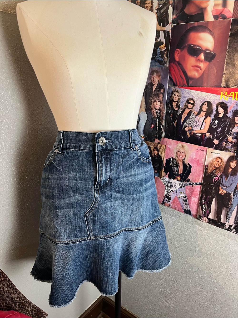 Mudd Blue Denim Circle Skirt